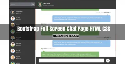 Bootstrap full screen chat page design in html and css