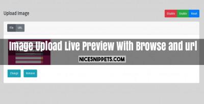 Bootstrap Image Upload Live Preview With Browse and url