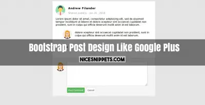 Bootstrap Post Design Like Google Plus With Add Comment