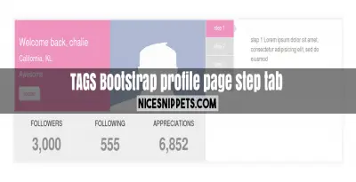 Bootstrap profile page example with step tab