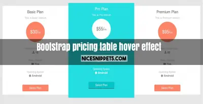 Bootstrap responsive pricing table with hover effect example