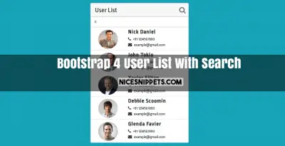 Contact List With Jquery Search Using Bootstrap 4