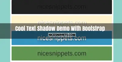 Cool Text Shadow Demo With Bootstrap