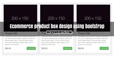 Ecommerce product box design using bootstrap