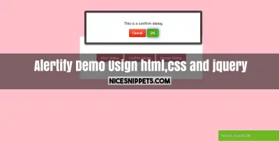 Alertify Demo Usign html,css and jquery