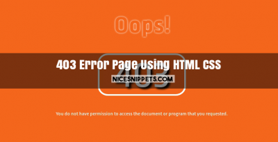 forbidden error 403 page design using html,css