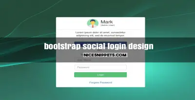 Login form with social login design using bootstrap