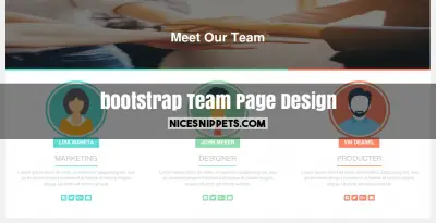 How to create responsive "Meet Our Team" page design using bootstrap