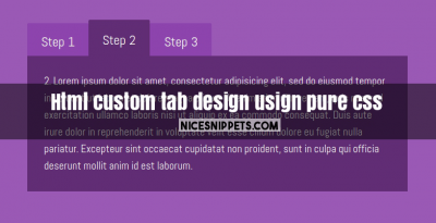 Html custom tab design usign pure css