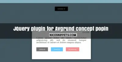 JQuery plugin for Avgrund concept popin