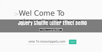 Jquery Shuffle Letter Effect With HTML CSS