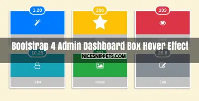 Admin dashboard box with hover effect using bootstrap 4
