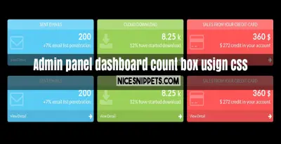 Admin panel dashboard count box usign css