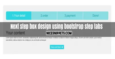 Next step box design using bootstrap step tabs