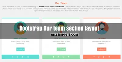 Our team section layout design in bootstrap