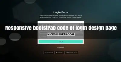 Responsive bootstrap code of login design page