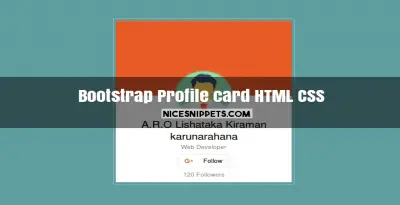 Profile card design using html,css and bootstrap