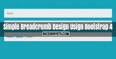 Simple Breadcrumb Design Usign Bootstrap 4