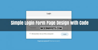 Simple Login Form Page Design with Code Free Download
