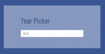 Responsive Year Picker using bootstrap 4